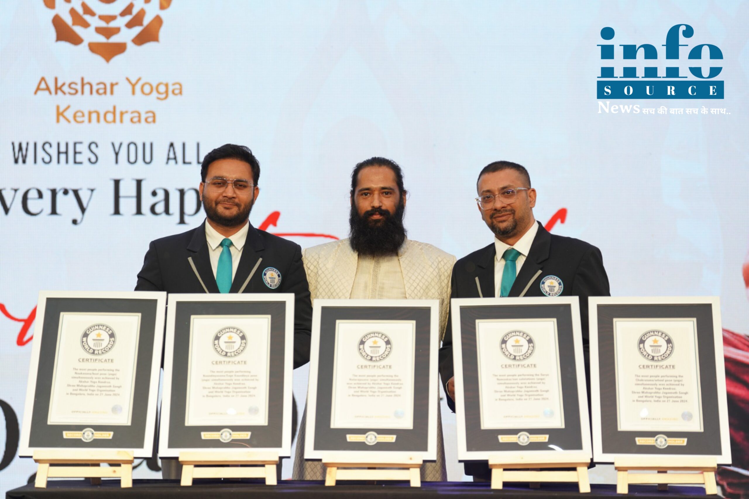 Akshar Yoga Kendraa successfully sets 5 New Guinness World Records Info Source News