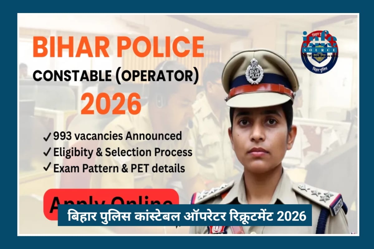 Golden Opportunity: Bihar Police Constable Operator भर्ती 2026 से 993 पदों पर Stable Government Job का मौका