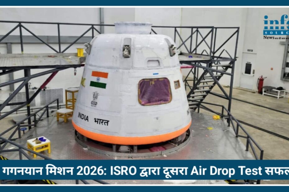 Gaganyan Mission 2026: ISRO द्वारा दूसरे Air Drop Test से भारत मानव अंतरिक्ष उड़ान के करीब