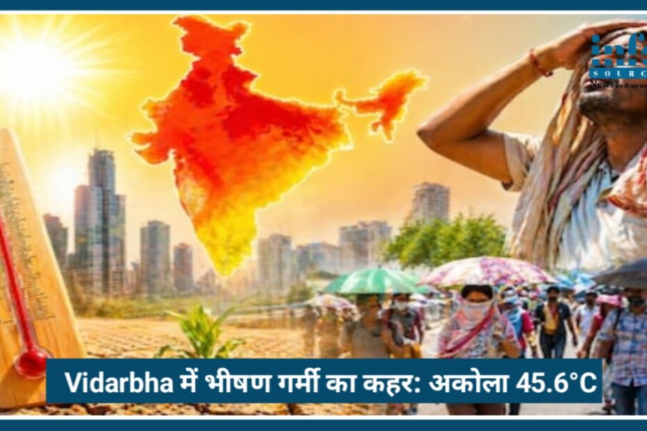 Vidarbha में भीषण गर्मी का कहर: Akola 45.6°C के साथ Hottest City, heatwave से लोग बेहाल
