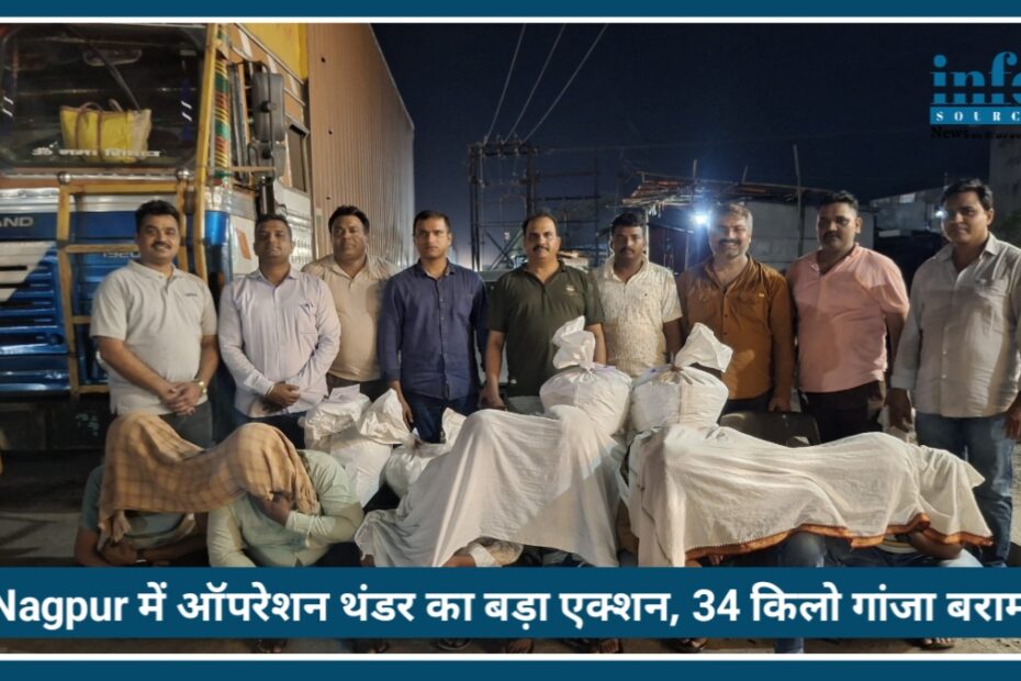 Nagpur में Operation Thunder का बड़ा एक्शन, 34 किलो गांजा बरामद, 6 आरोपी Arrest