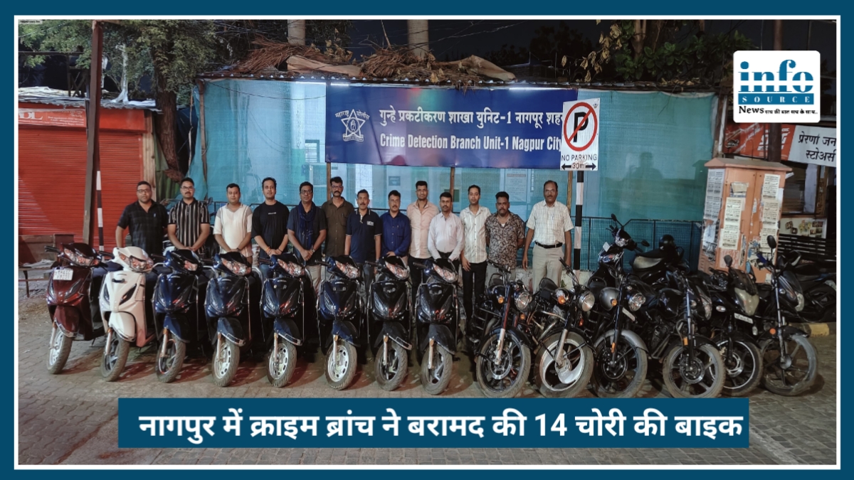 Nagpur में वाहन चोरी गैंग का पर्दाफाश, Nagpur Crime branch ने बरामद की 14 चोरी की बाइक