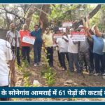 Nagpur के सोनेगांव आमराई में 61 पेड़ों की कटाई का विरोध, बुजुर्गों ने किया चिपको आंदोलन