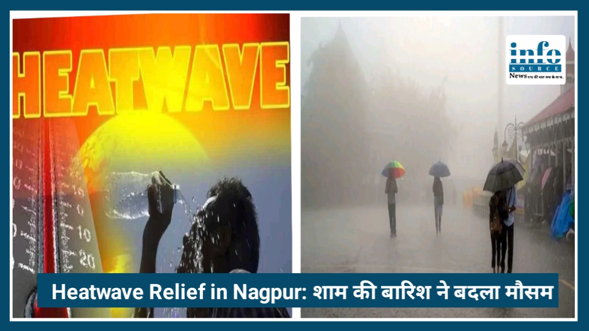 Heatwave Relief in Nagpur: शाम की बारिश ने बदला मौसम, पारा 42 डिग्री पर पहुंचा