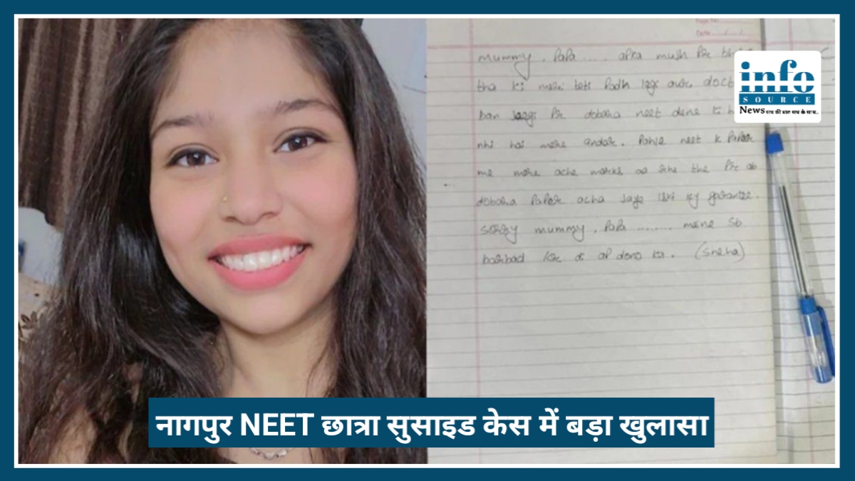 Nagpur NEET 2026 की छात्रा Suicide case में बड़ा खुलासा, जांच अधिकारी की दराज में मिला सुसाइड नोट