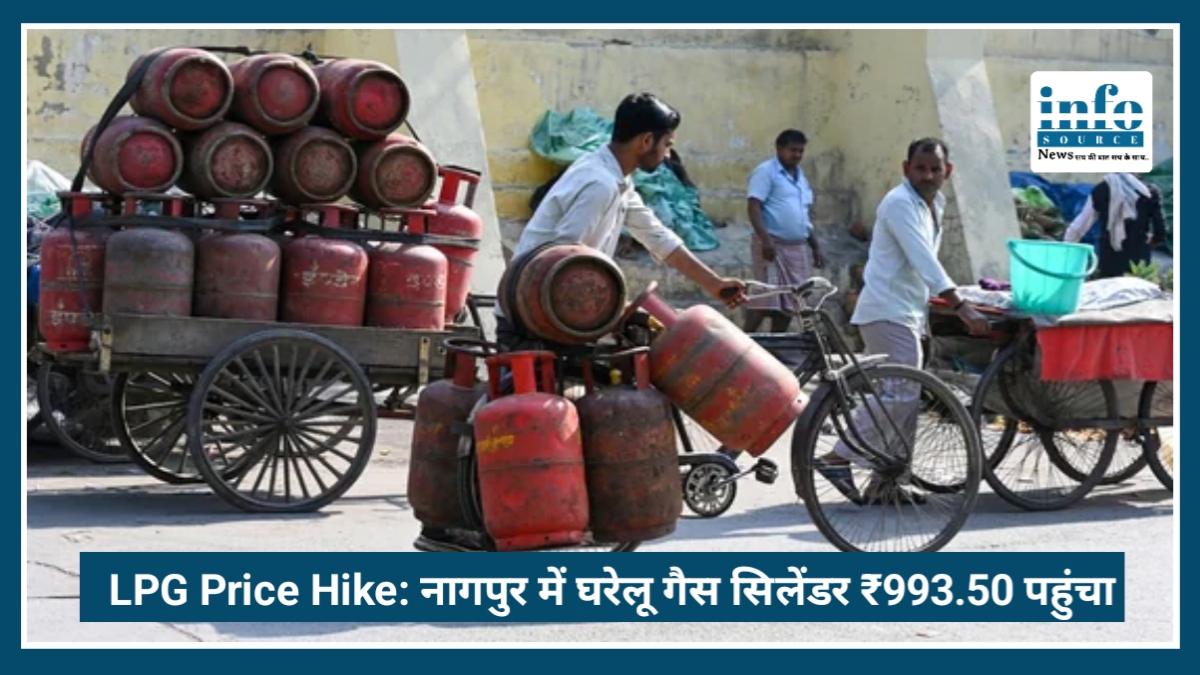 LPG Price Hike: Nagpur में घरेलू LPG Cylinder ₹993.50 पहुंचा, ₹29 की नई बढ़ोतरी से बढ़ी परेशानी