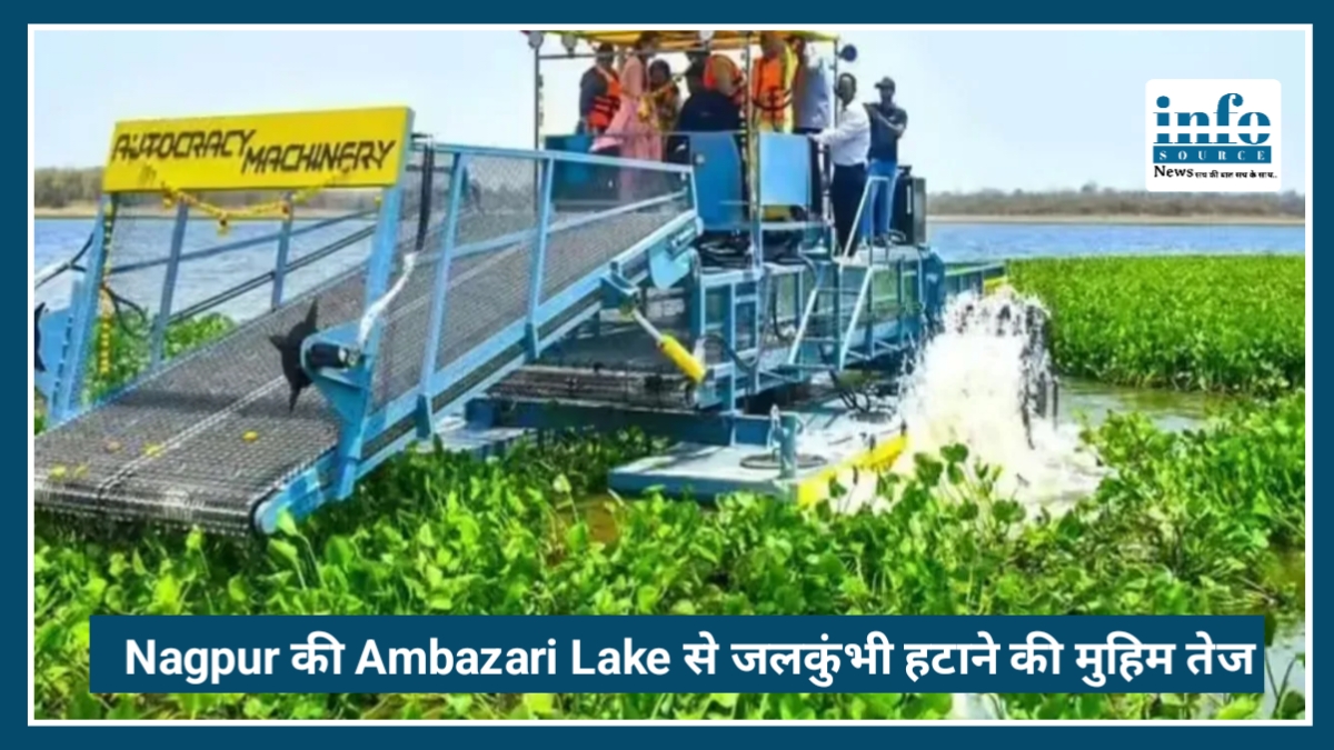 Nagpur की Ambazari Lake से 80 हजार टन जलकुंभी हटाने की मुहिम तेज, कमिश्नर डॉ. विपिन के सख्त निर्देश से बढ़ी कार्रवाई